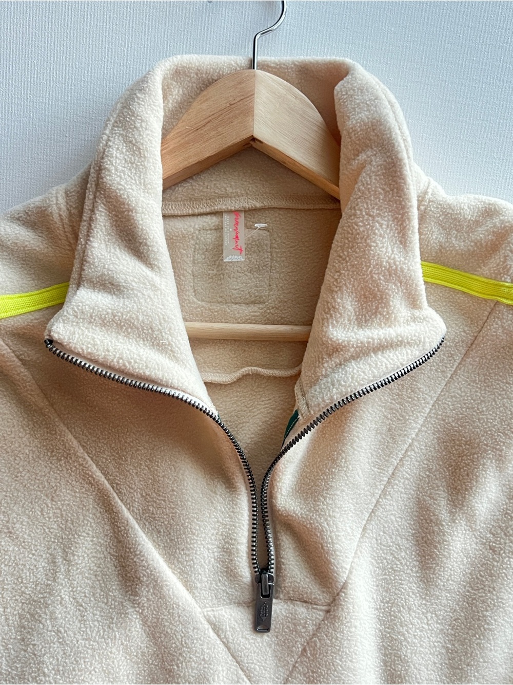🆕 Free People Movement Arena Half Zip Pullover Sweatshirt Cream Combo Medium 🔥 - Picture 5 of 16